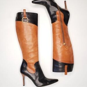 DOLCE & GABBANA LEATHER RIDING BOOTS